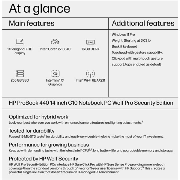HP ProBook 440 G10 14" Notebook - Full HD - Intel Core i5 13th Gen i5-1334U - 16 GB - 256 GB SSD - English (US) Keyboard – Image 11