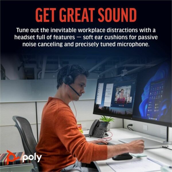 Poly Blackwire 5220 Stereo USB-C Headset + 3.5mm Plug + USB-C/A Adapter – Image 5
