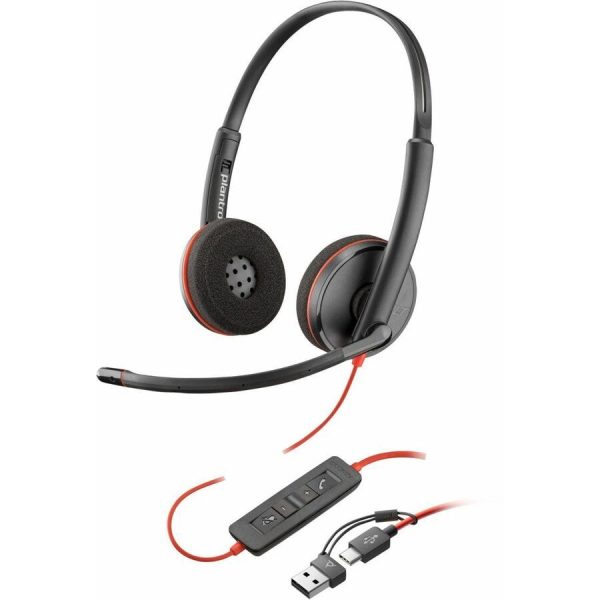 Poly Blackwire 3220 Stereo USB-C Headset +USB-C/A Adapter – Image 3