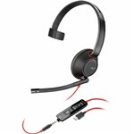 Poly Blackwire 5210 Monaural USB-C Headset +3.5mm Plug +USB-C/A Adapter