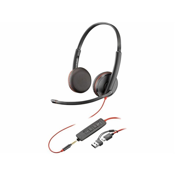 Poly Blackwire 3225 Stereo USB-C Headset + 3.5mm Plug + USB-C/A Adapter – Image 3