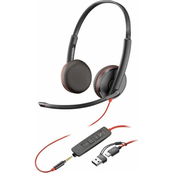 Poly Blackwire 3225 Stereo USB-C Headset + 3.5mm Plug + USB-C/A Adapter (Bulk) – Image 3
